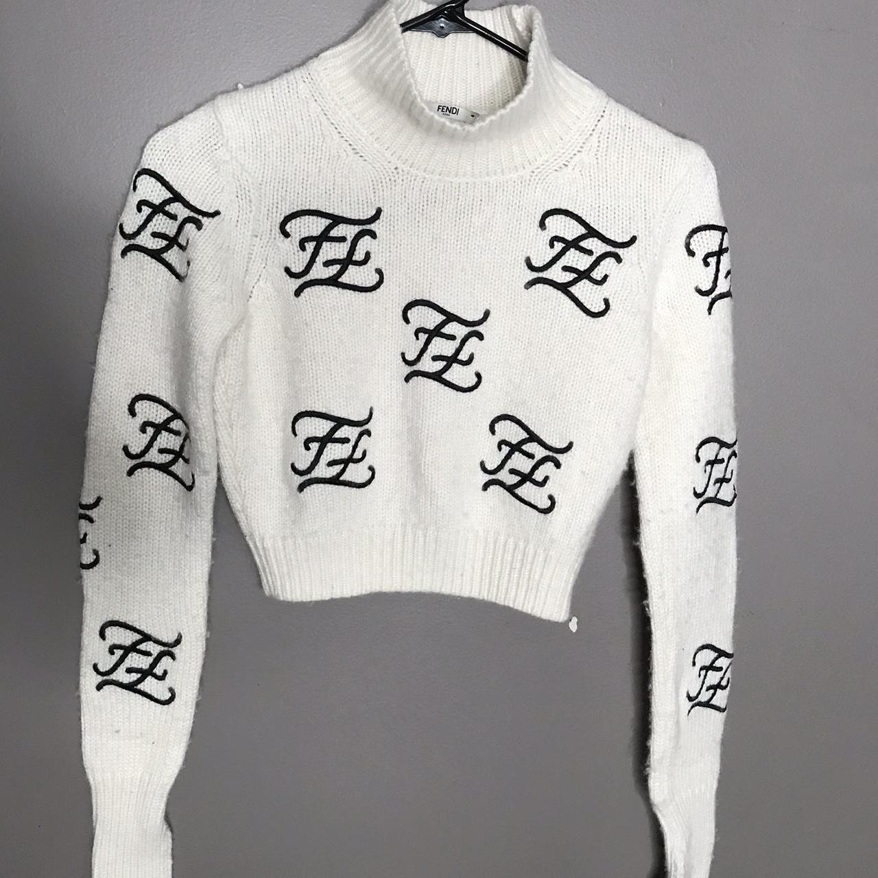 FENDI Calligraphy Cropped Virgin Wool Cashmere Blend