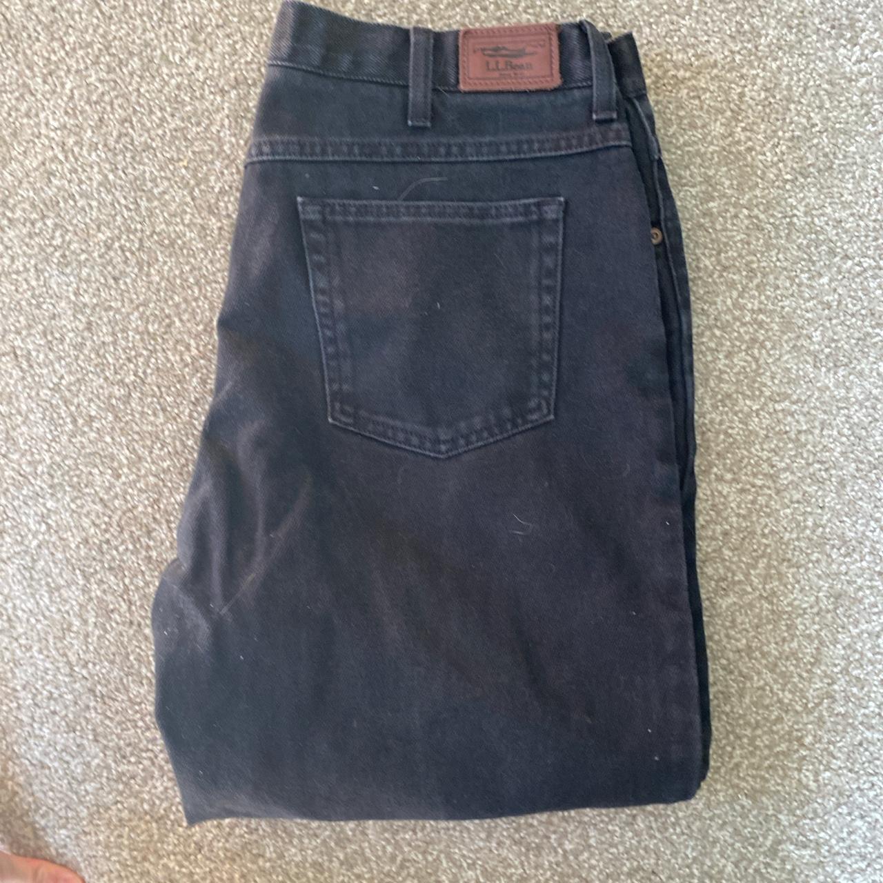 Black ll bean jeans great condition waist 37 length 28 - Depop