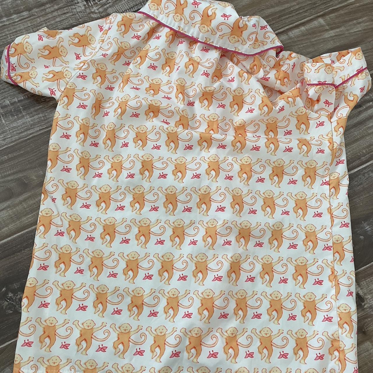 DUPE!! roller rabbit pajamas, orange/pink, very cute... - Depop