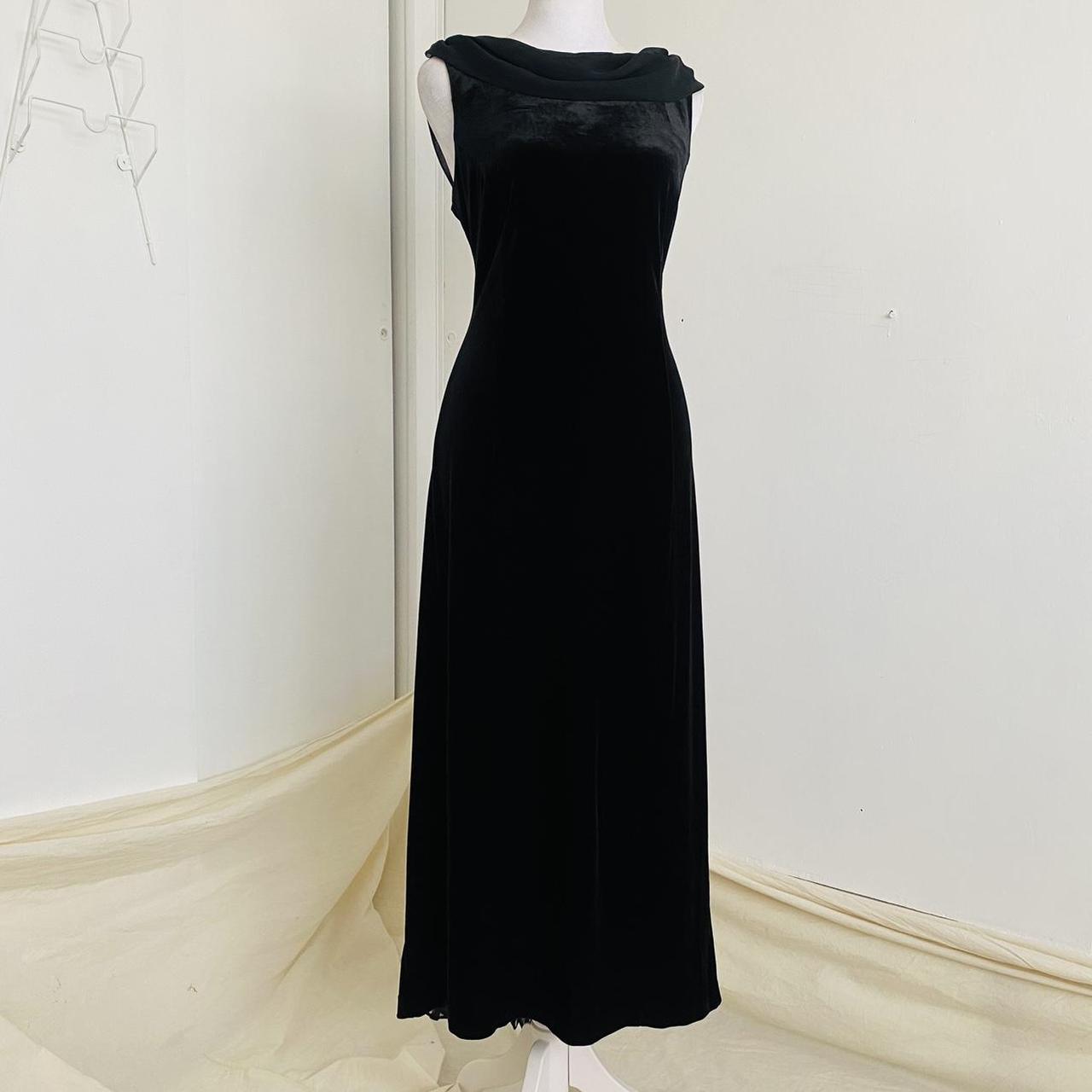 Robbie Bee Women's Maxi Dress Black 10 – Vintage black velour