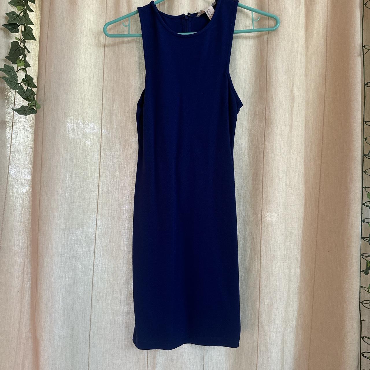 small dark blue pencil dress perfect for the office... - Depop