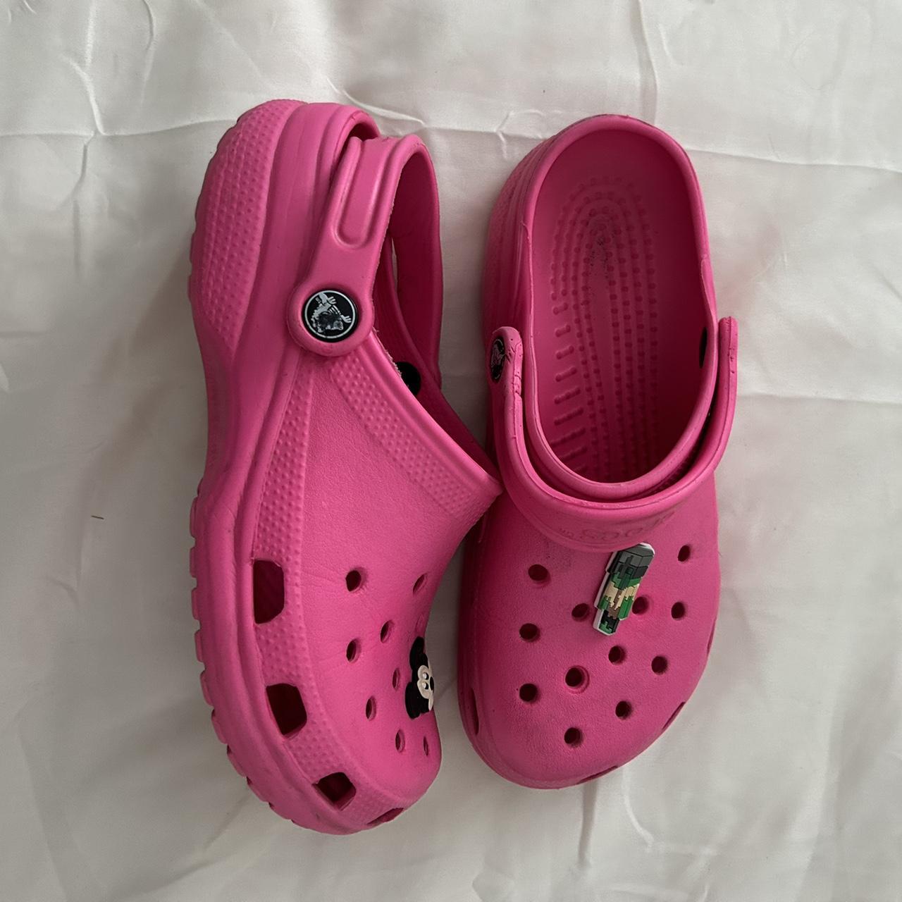 HOT PINK CROCS PURR 💅 size 7 - Depop