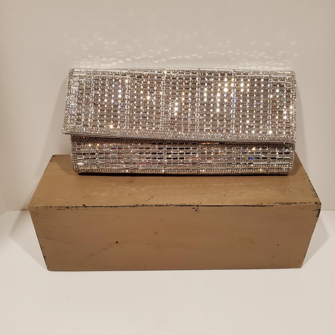 Starlet Silver and Rhinestone Evening Purse - Depop