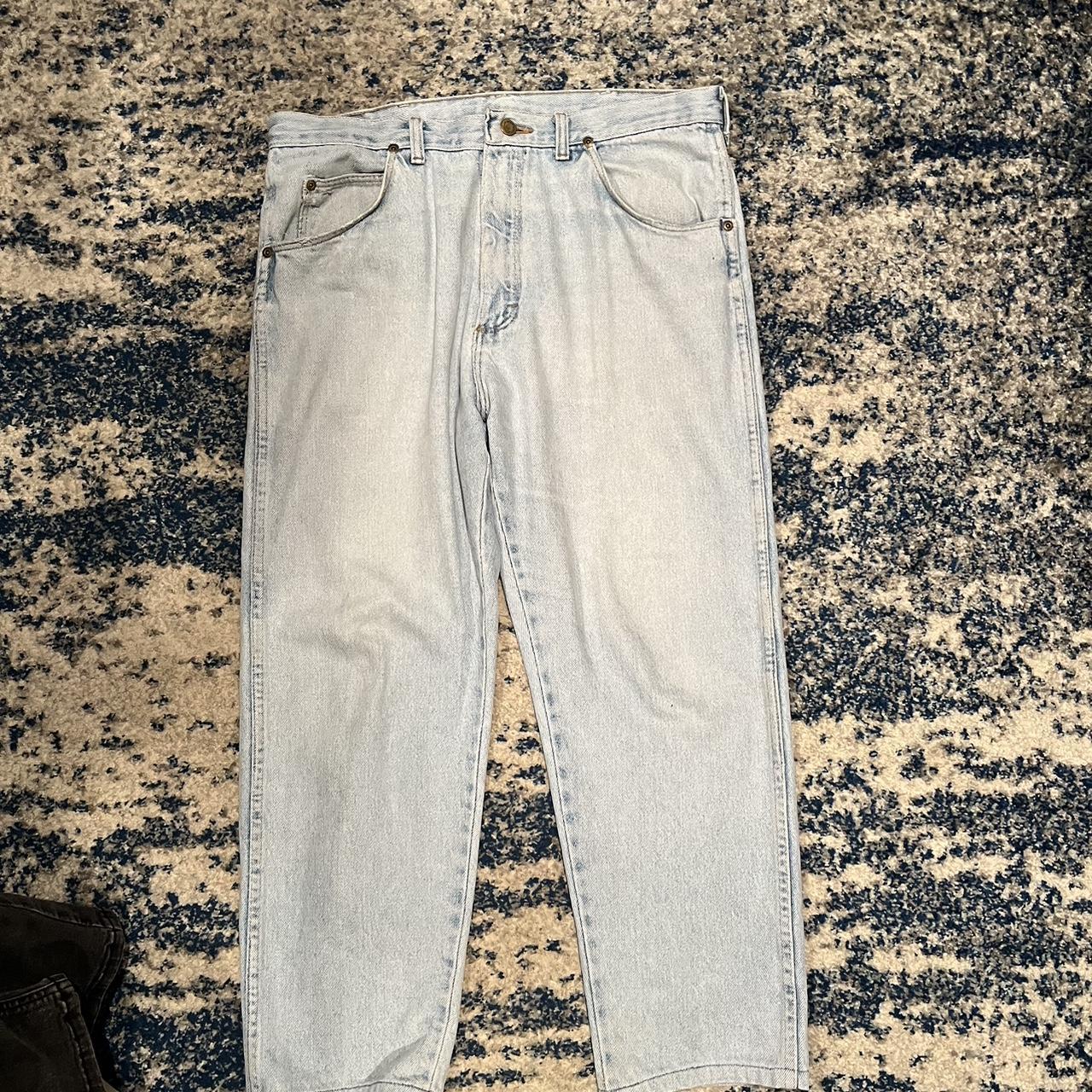 Wrangler vintage jeans 30x30 faded light wash light... - Depop