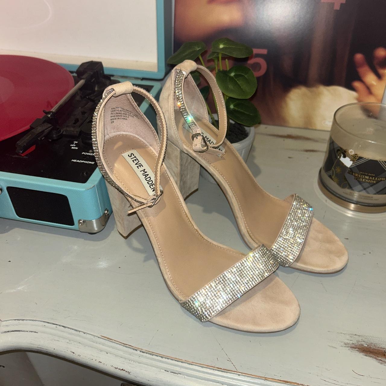 Nude sparkly heels best sale