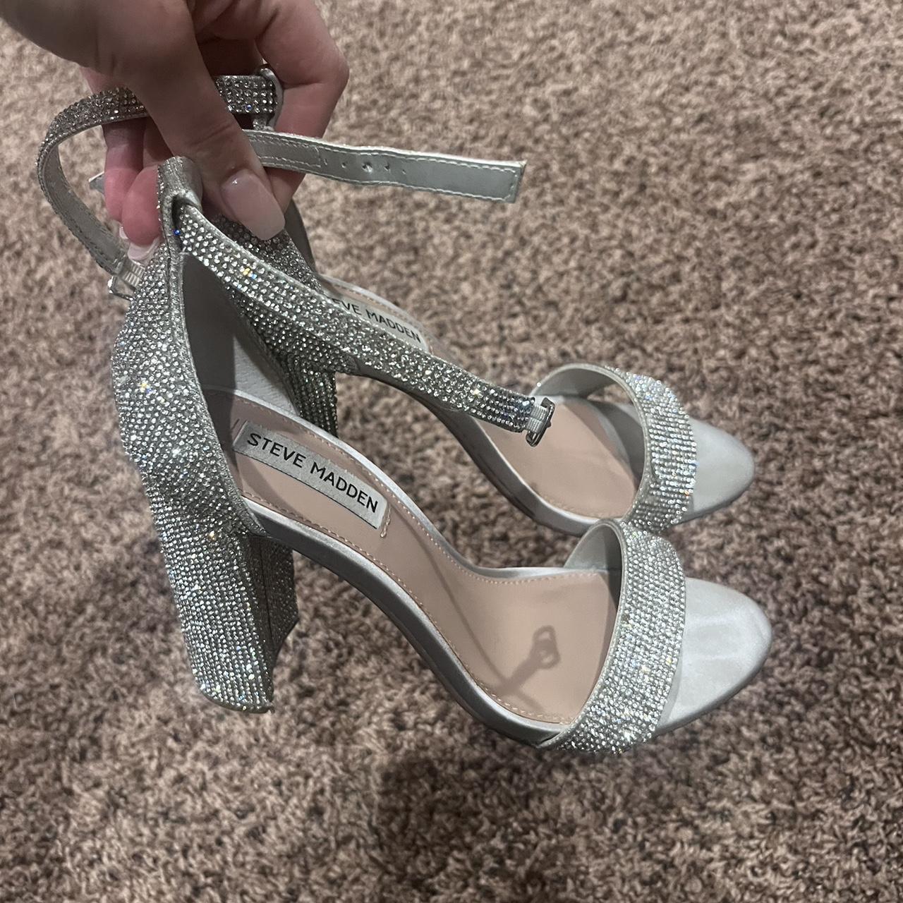 steve madden rhinestone heels, womens worn