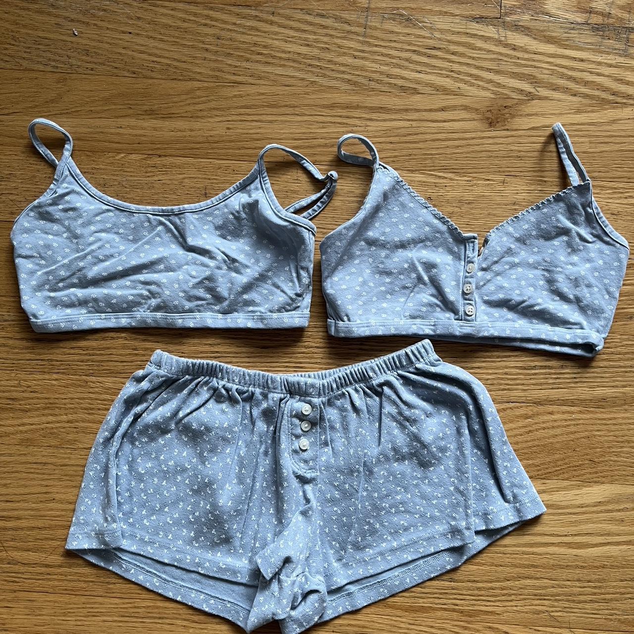 brandy melville light blue heart matching set - Depop