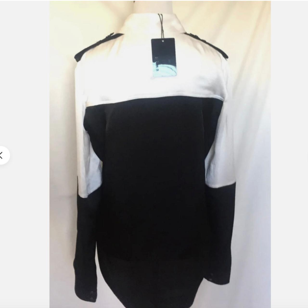 L.A.M.B. By Gwen Stefani Black And Ivory Shirt. 100%... - Depop