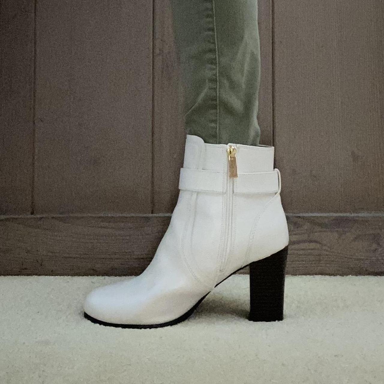 Michael Kors ankle boots 2 heel off white leather Depop