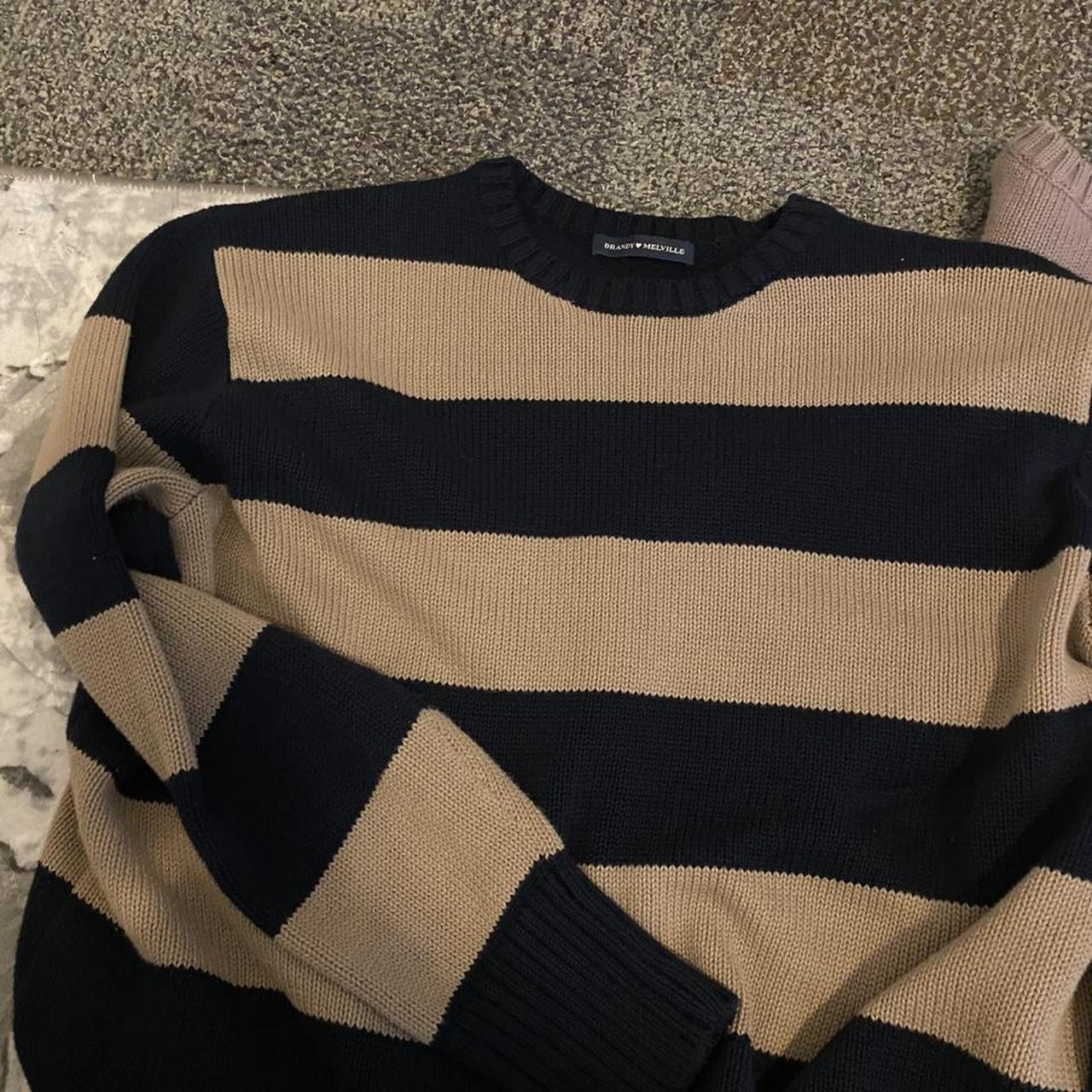 Brandy Melville Brianna Sweater Brown Navy Super Depop