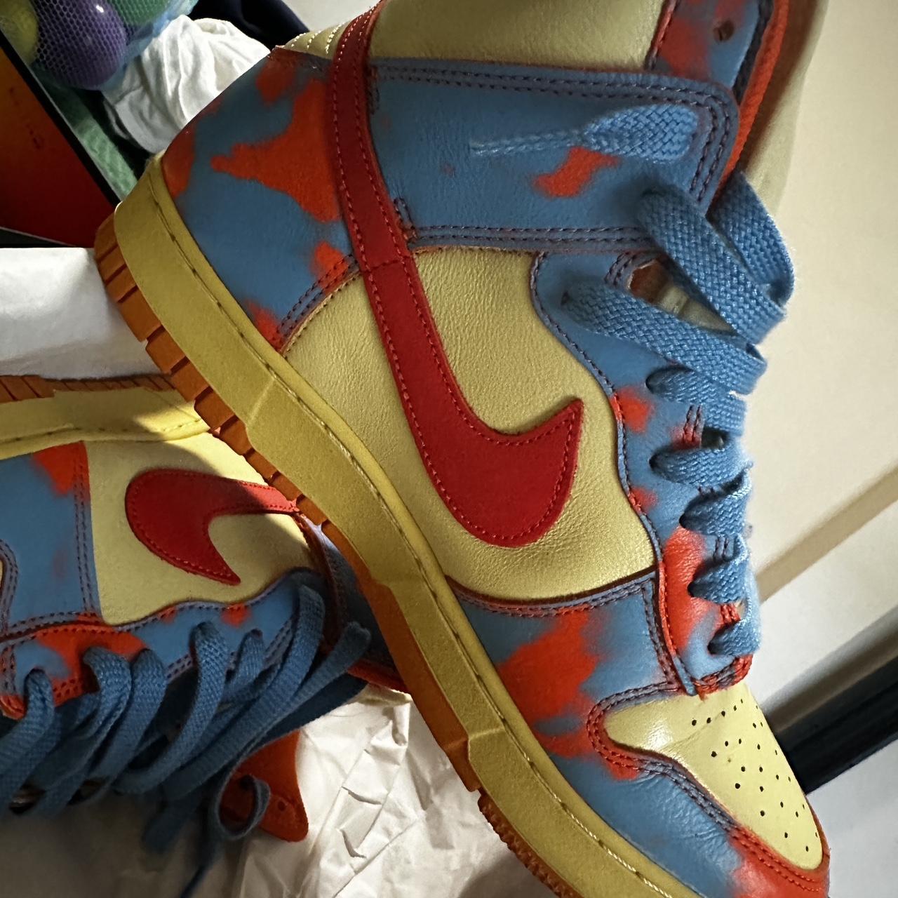 Nike Dunks High 1985 SP Orange Acid Wash - Depop