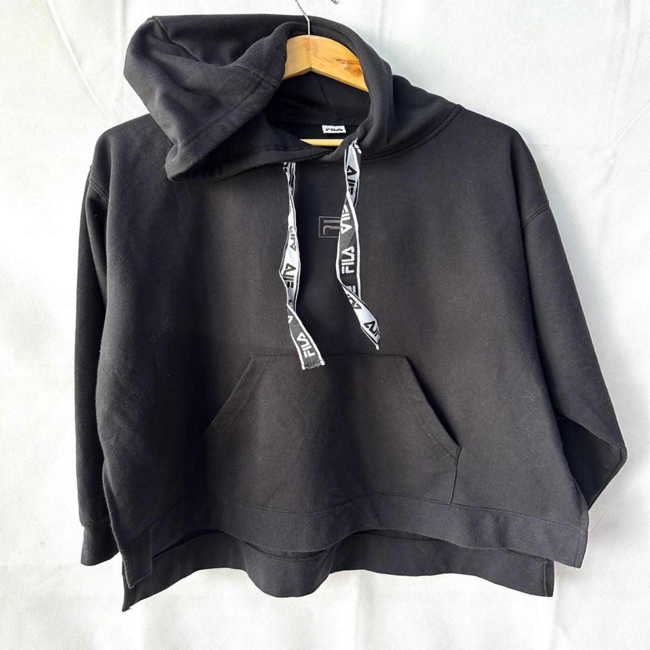 Fila black embroidered hoodie L size large p2p