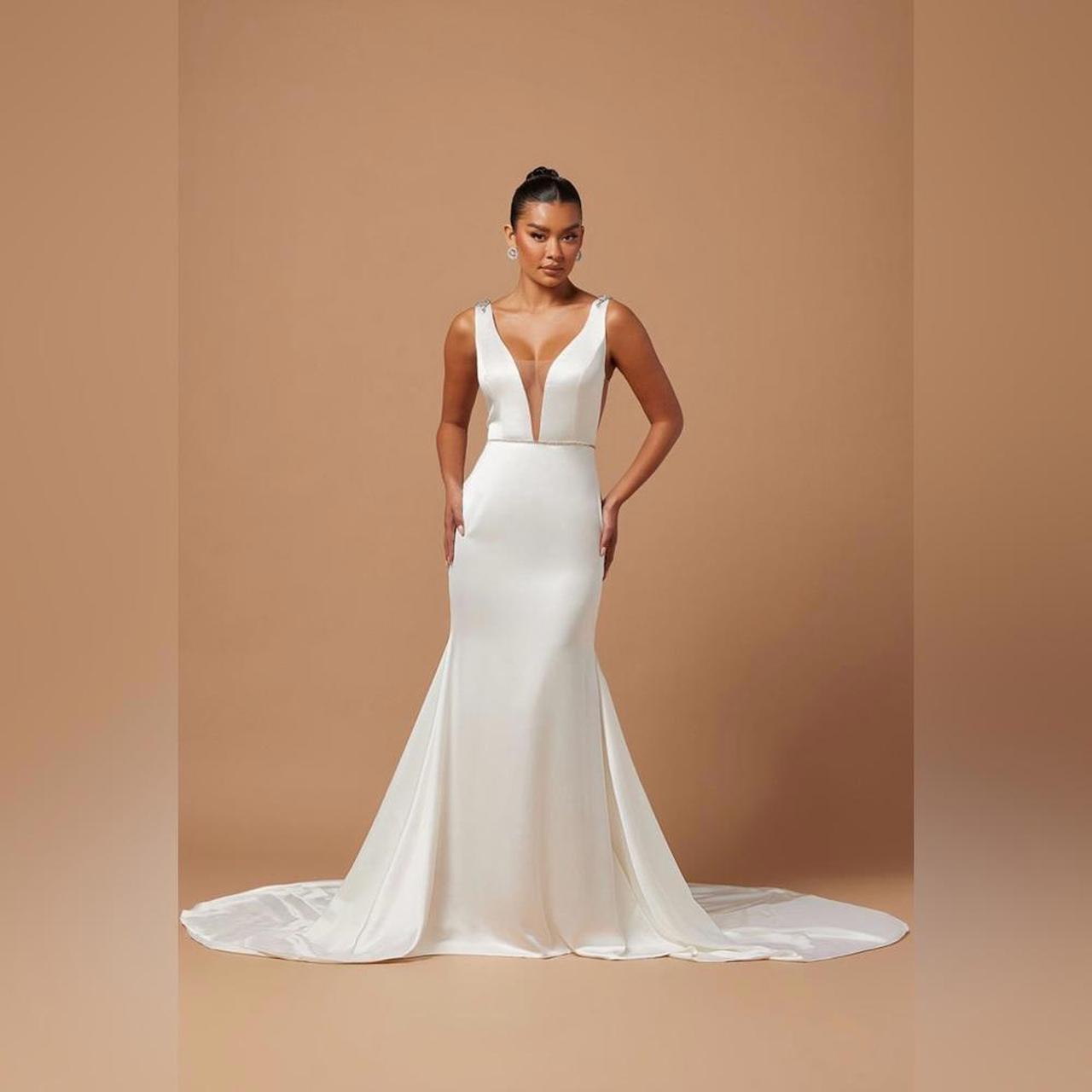 Fashion nova white satin dress hotsell