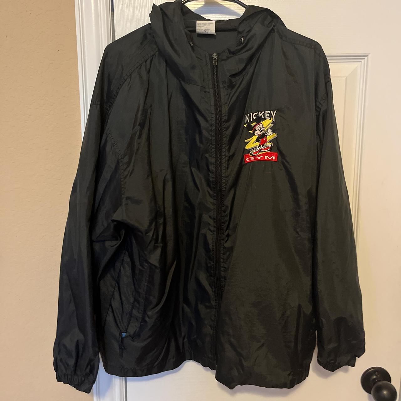 Vintage Black Mickey Mouse Windbreaker Jacket with