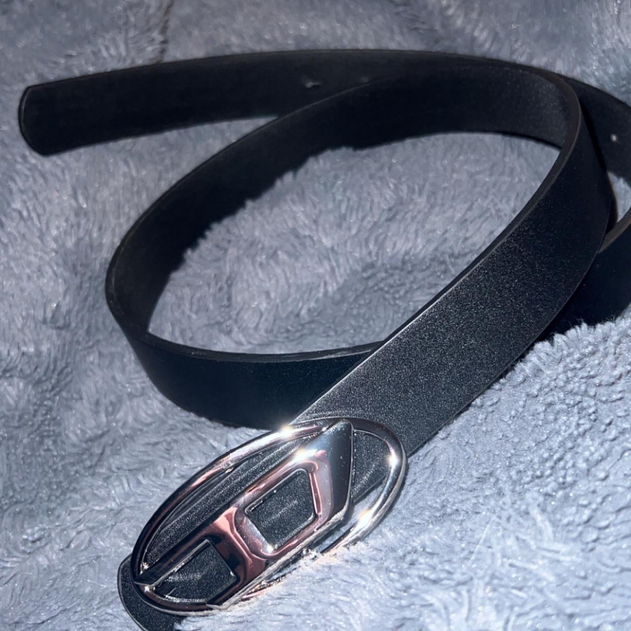 diesel belt black and silver