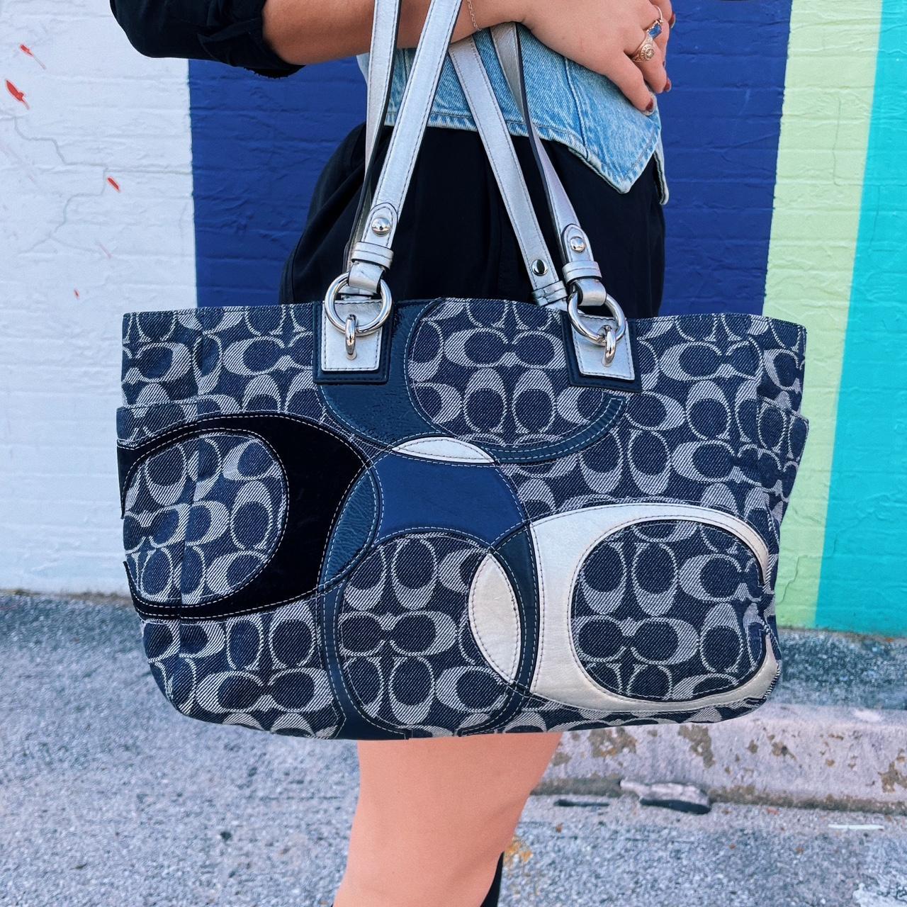 90s Era Vintage Coach Denim Tote | Depop