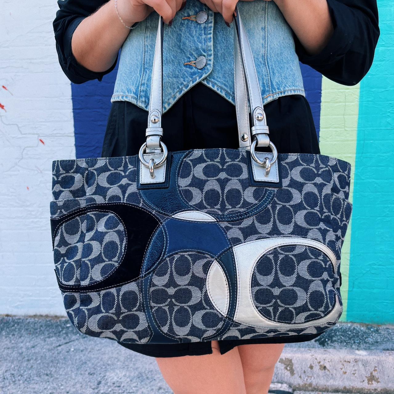 90s Era Vintage Coach Denim Tote | Depop