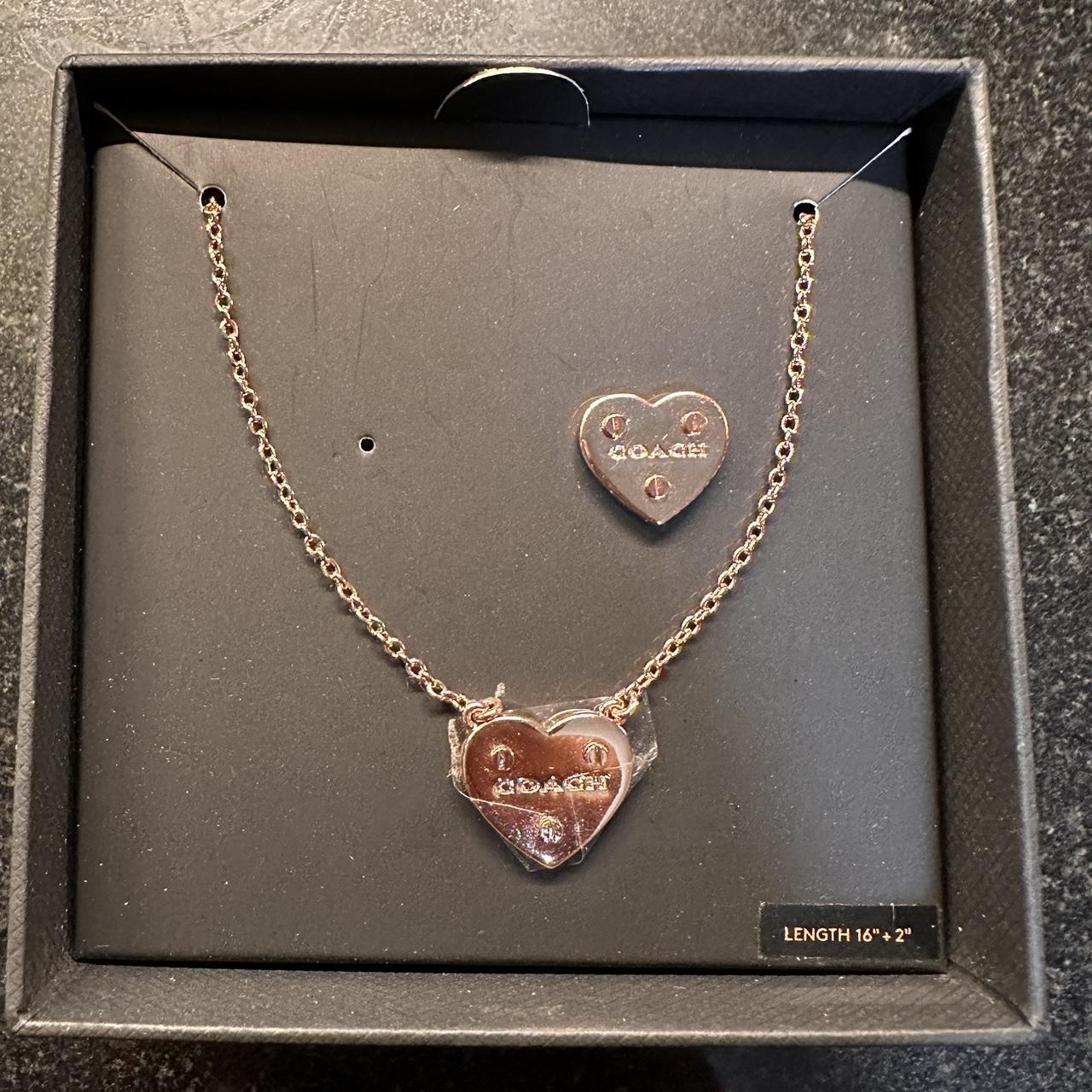Coach Crystal-Embellished Heart Pendant Necklace | Harrods UK