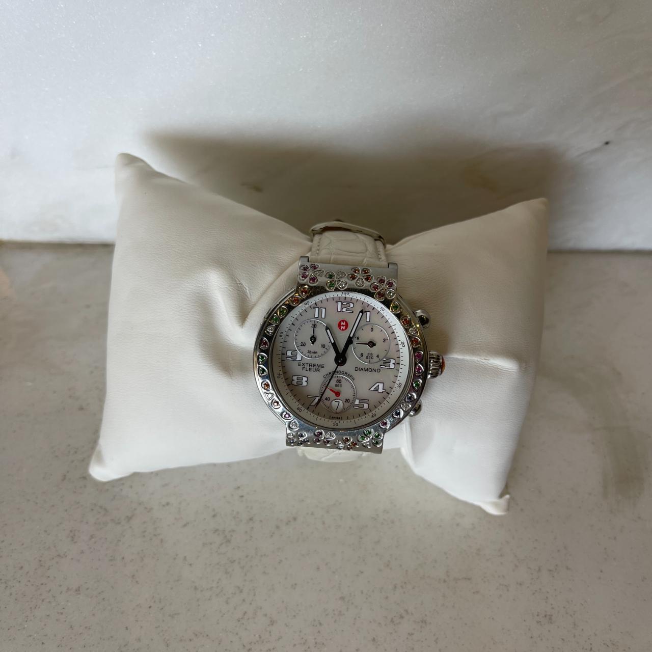 Y2K watch large with flowers on edges and extra Depop