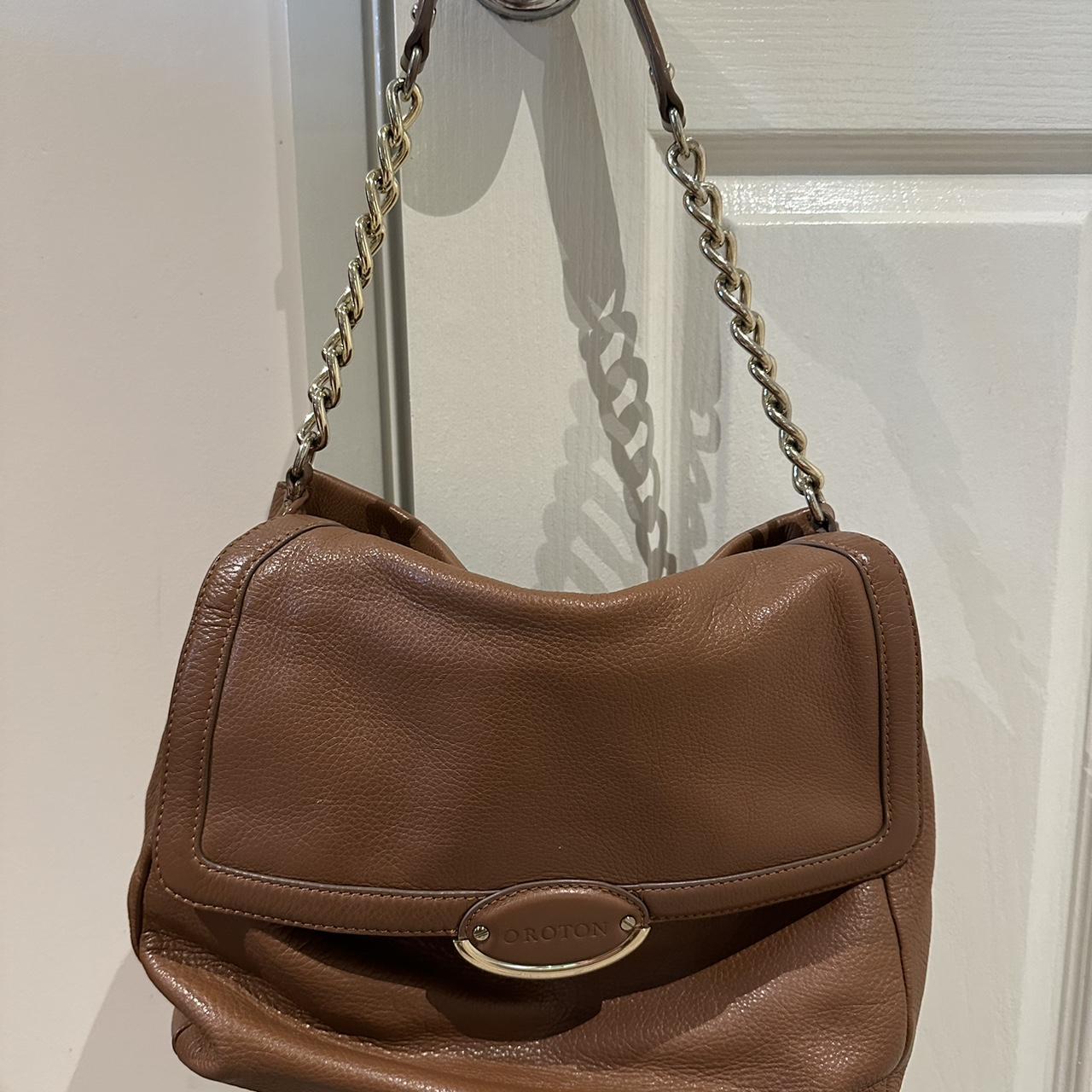 Oroton Leather Shoulder Bag Well used but in good... Depop
