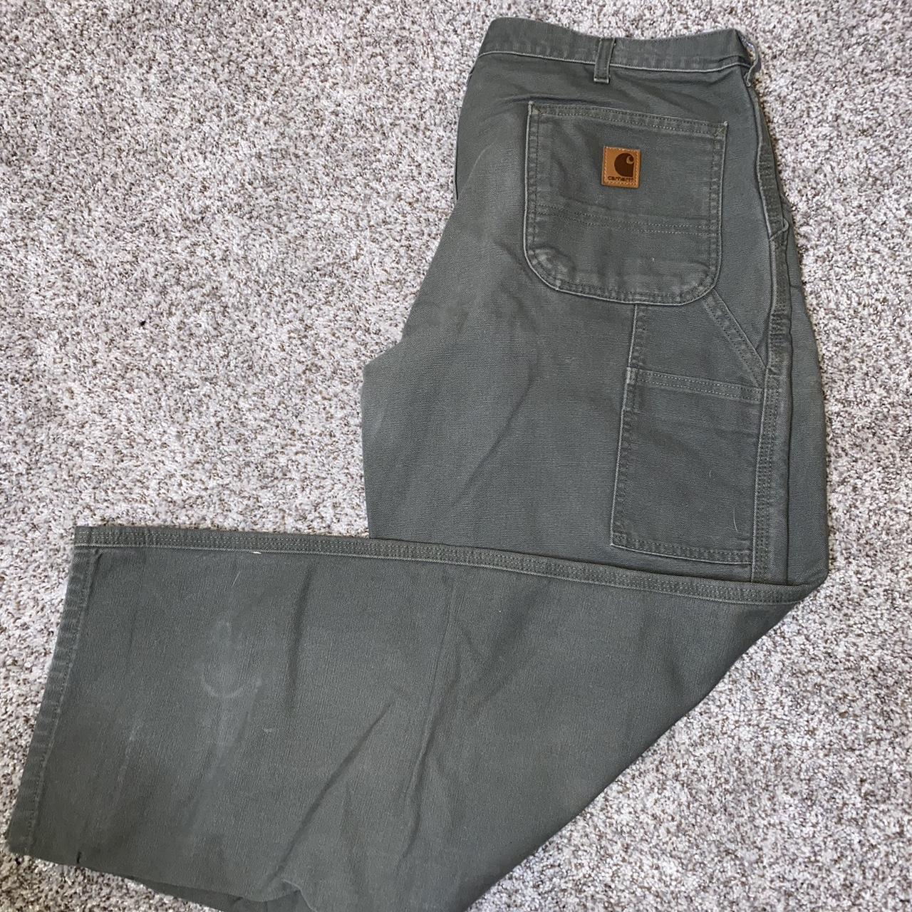 Green Carhartt Carpenter Pants Size 36x32! Some knee... - Depop