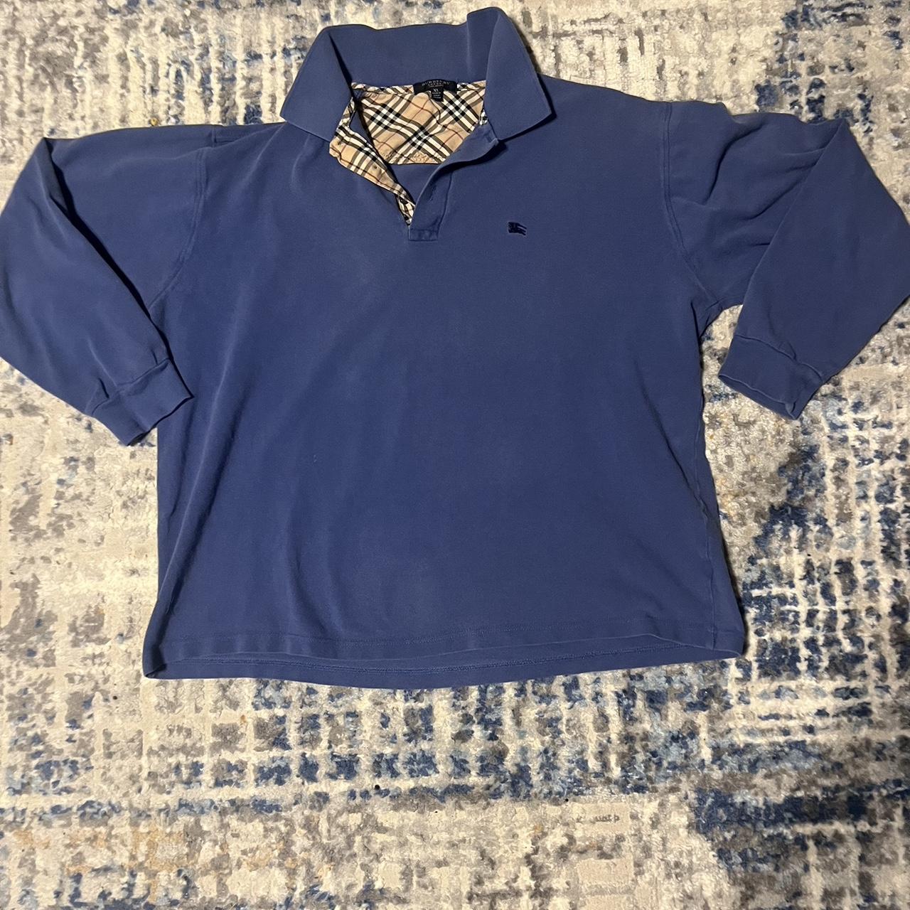 Men's burberry long outlet sleeve polo