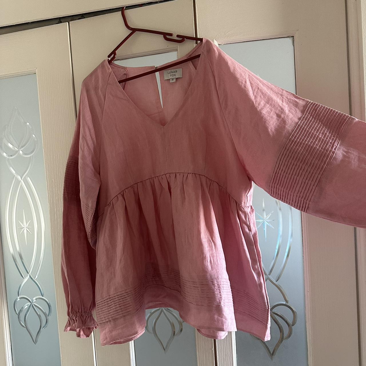 Lunar Fox Karlie Linen Pink Blouse Size 10. Never - Depop