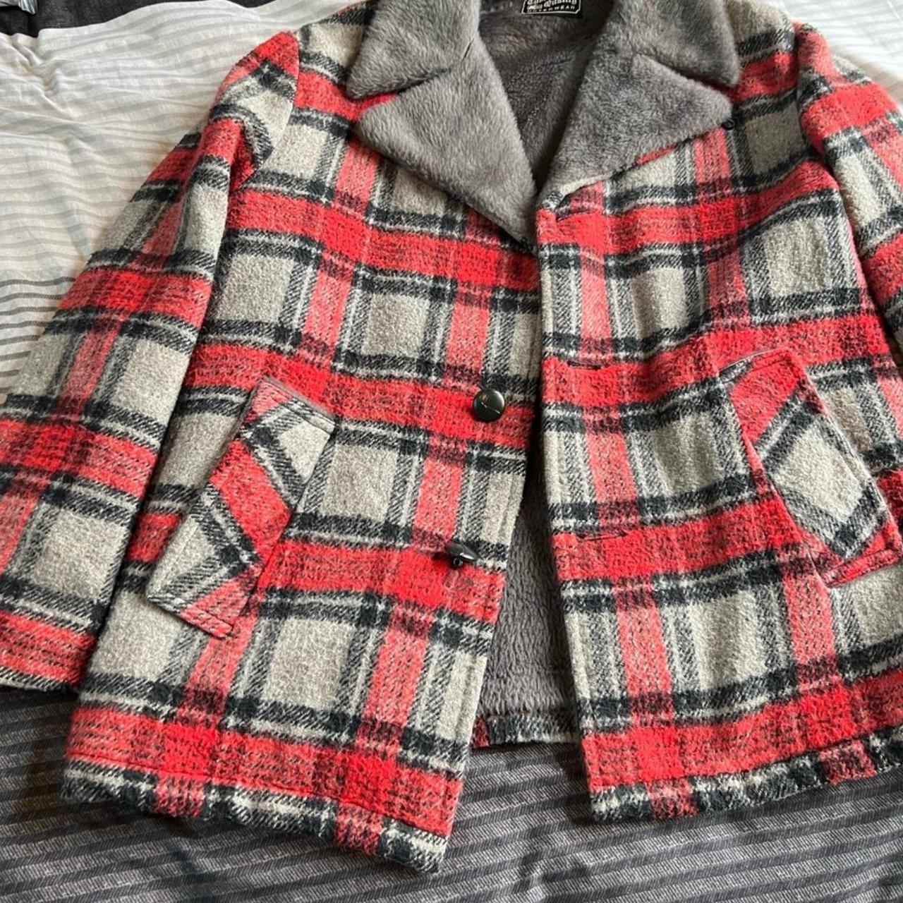 Vintage wool plaid Kmart coat Depop