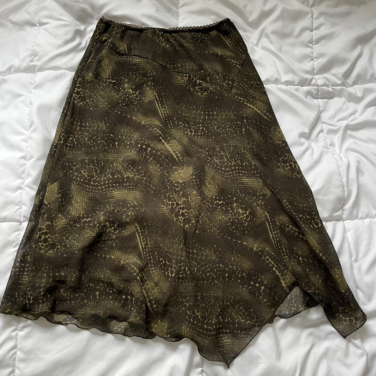 maxi asymmetrical skirt brand:... - Depop