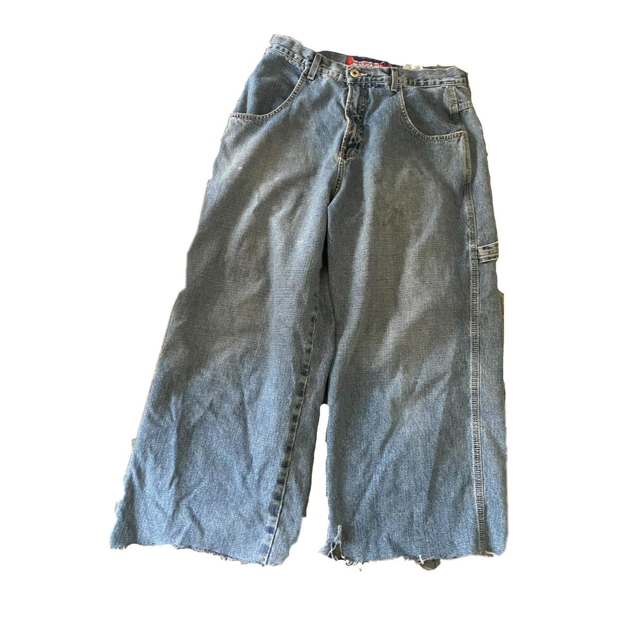 jnco jeans tribal crown work jeans size 34/32 cut to... - Depop