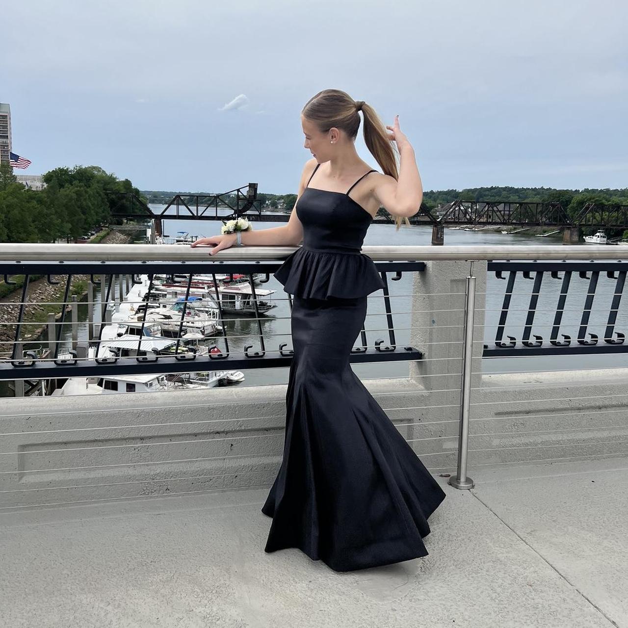 Size 5/6 B Darlin Black Prom Dress! Worn Once - Depop