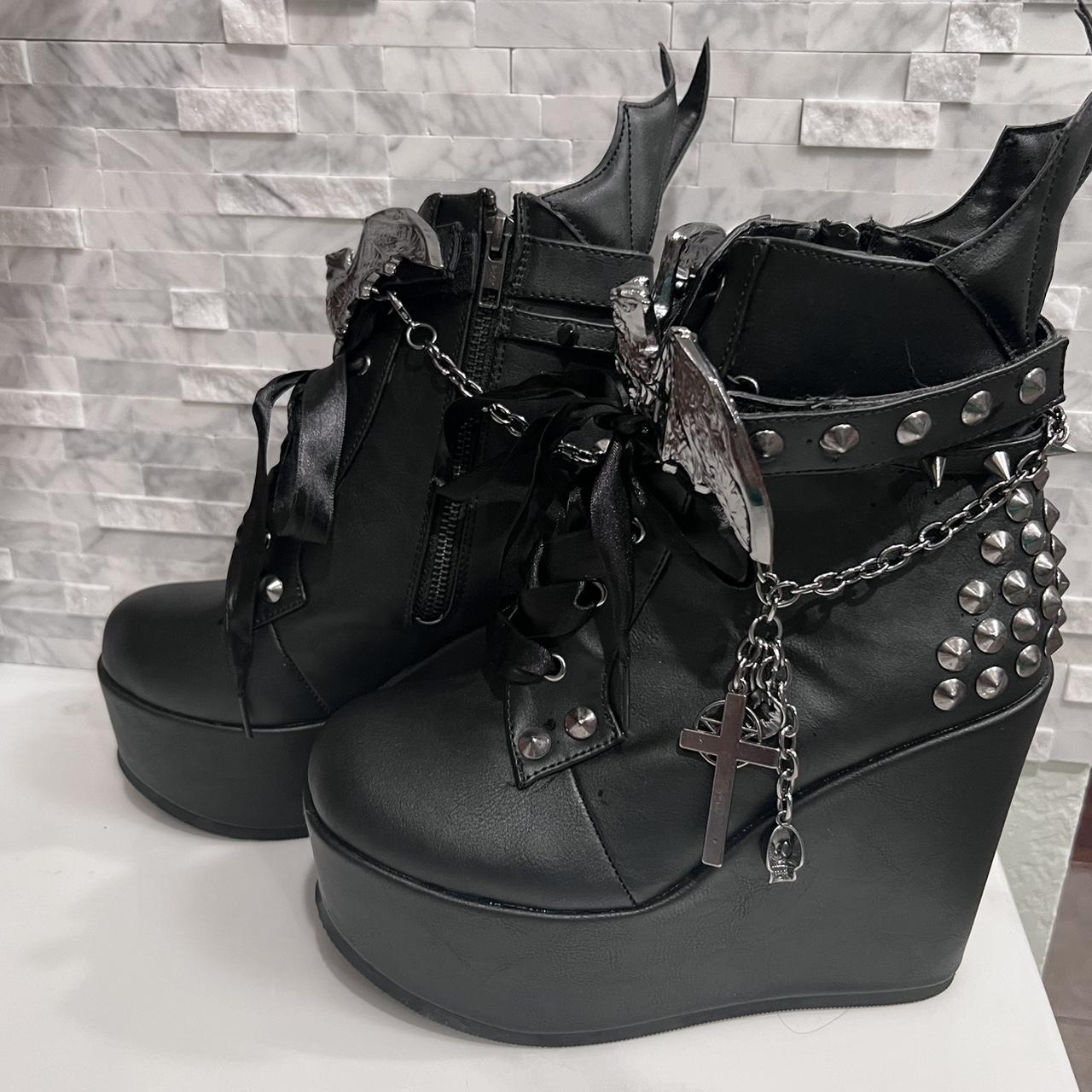 NWT Demonia Poison 107 Size 7 women's Emo/Punk | Depop