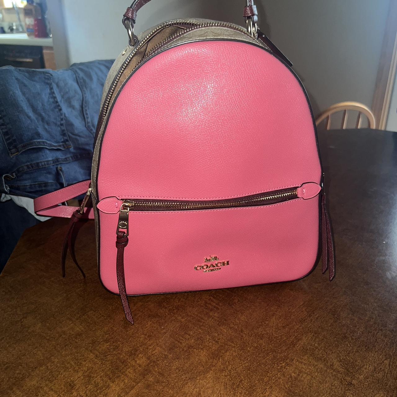 Coach Watermelon Pink Leather Jordyn Backpack •New | Depop