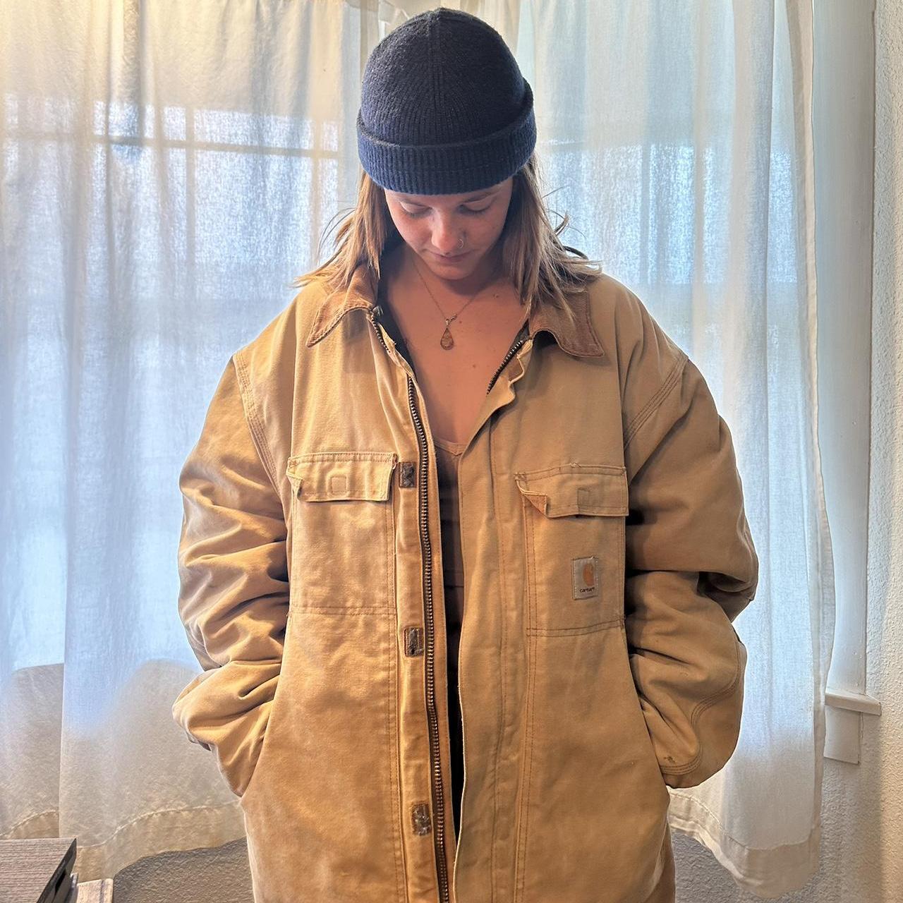 Vintage Carhartt XXL corduroy collared jacket super