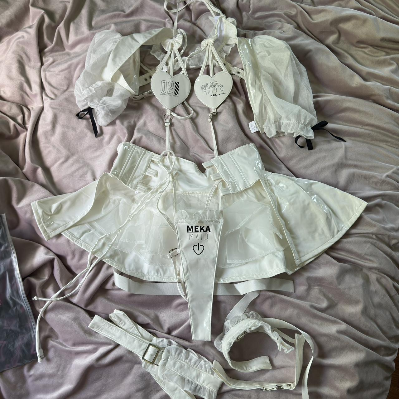 White MEKA Maid Lingerie from MOEFLAVOR - Size:... - Depop