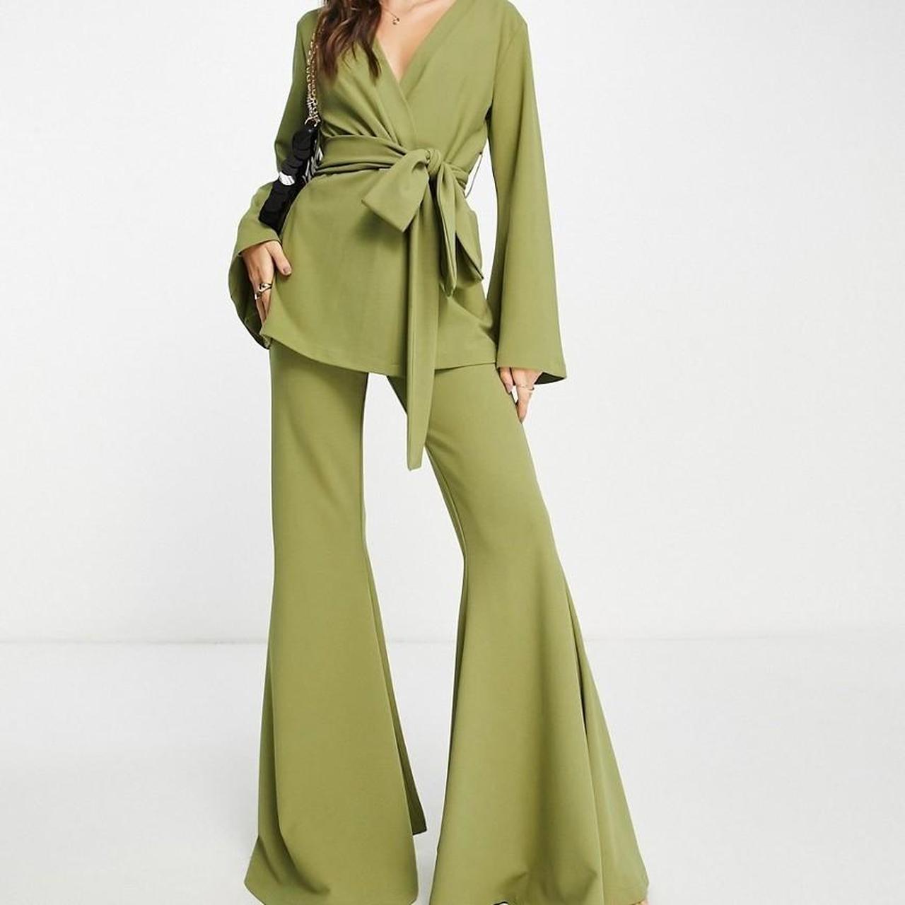 ASOS flared green piece green trouser suit Depop
