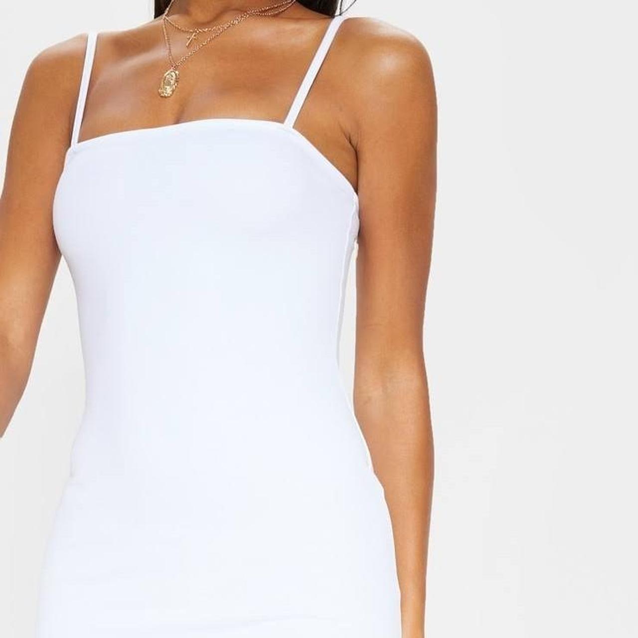 Desri white straight neck bodycon clearance dress