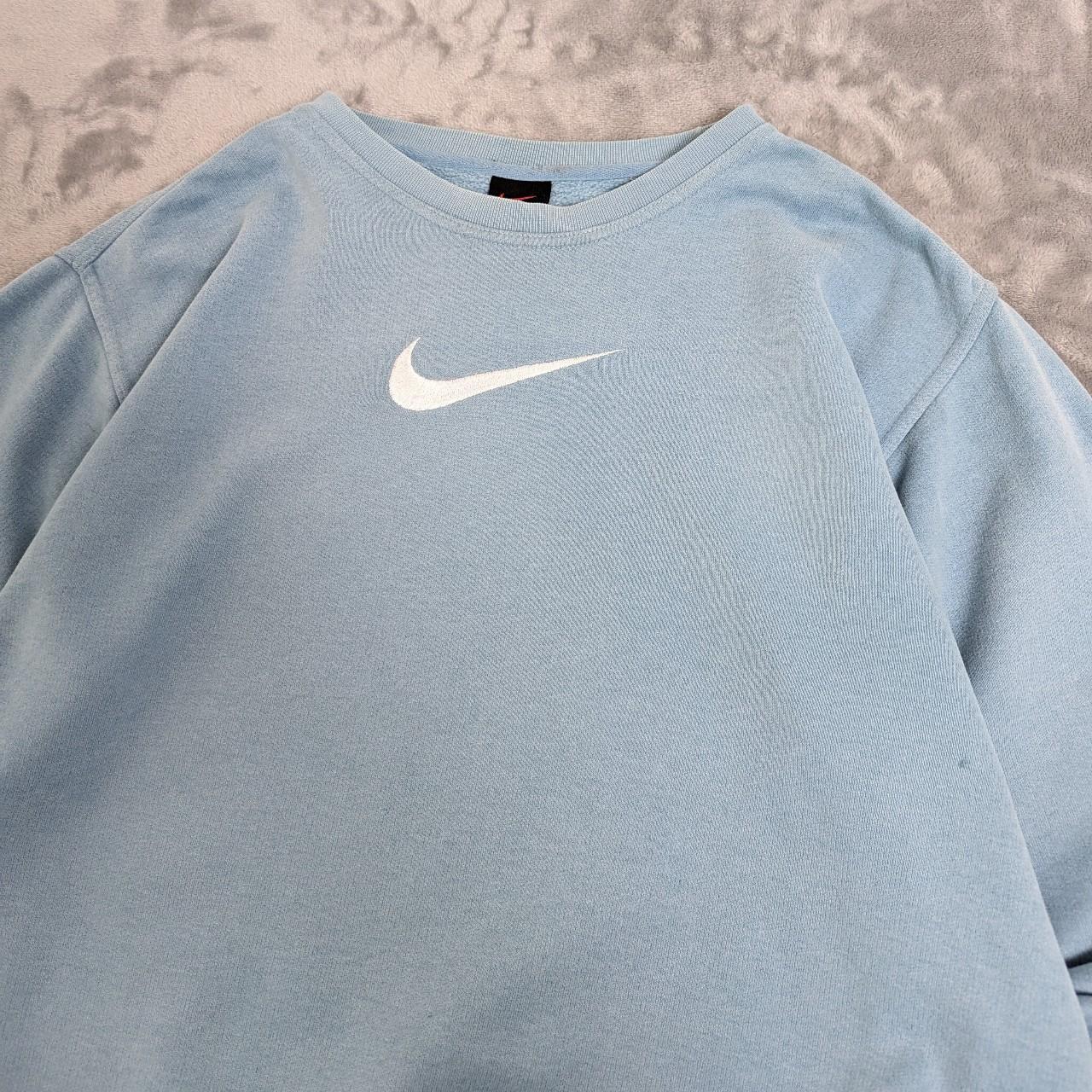 Vintage 90s Nike Baby Blue Centre Swoosh Depop