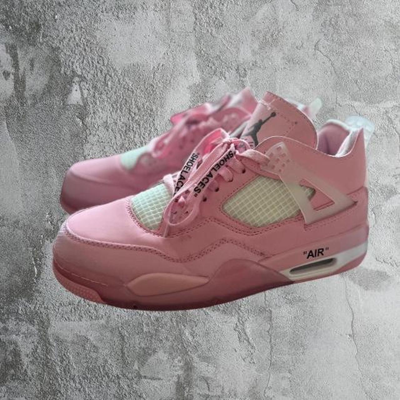 Jordan 4 retro X off white pink sail good Depop