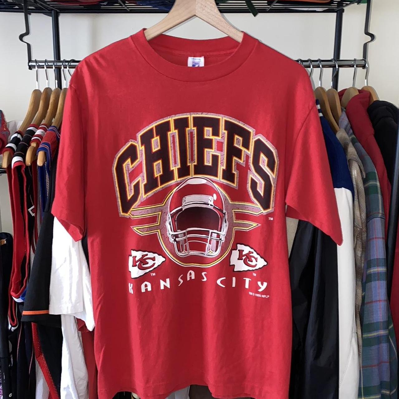 Vintage logo 7 Kansas city chiefs nfl 3/4 sleeve t - Depop