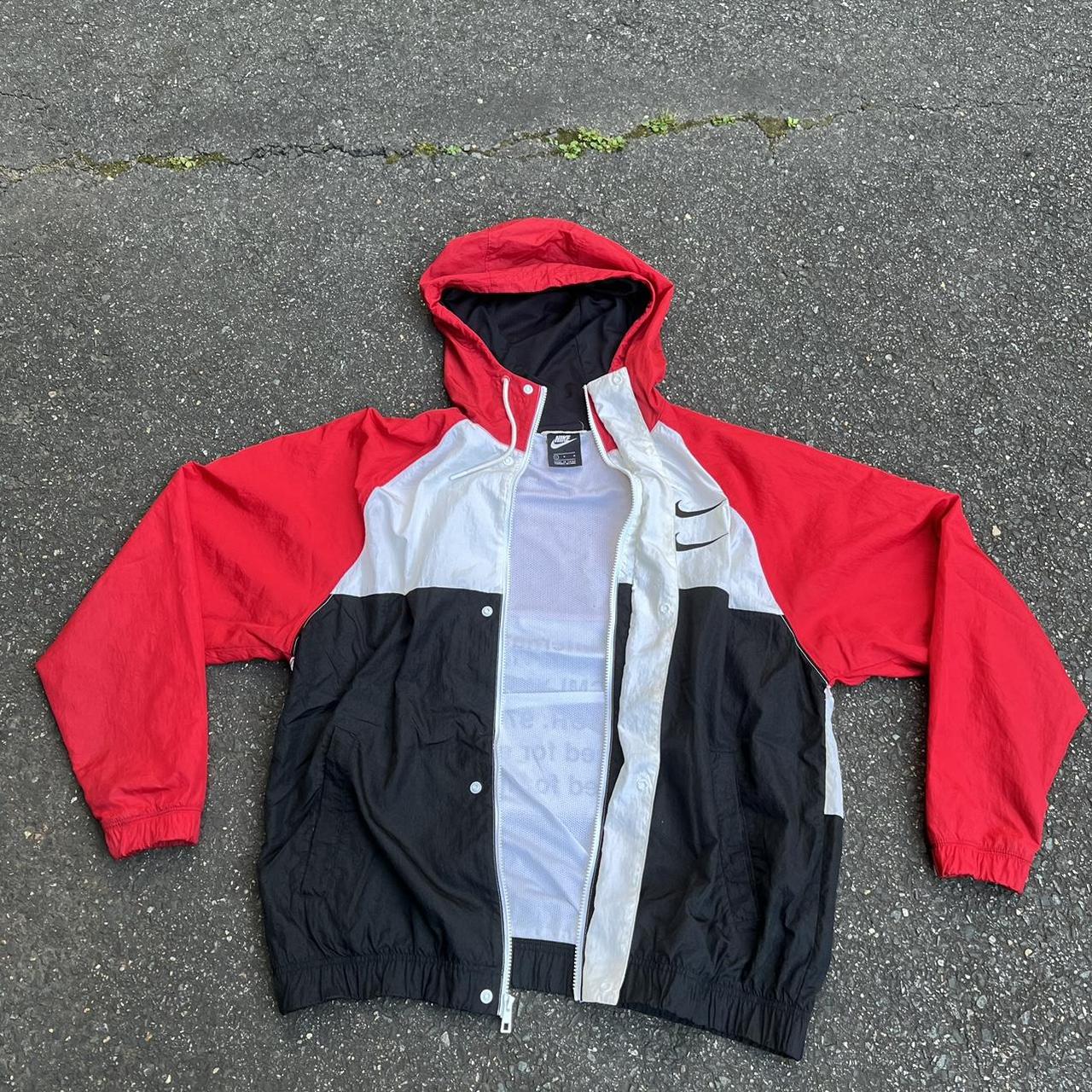 Vintage Nike Double-Swoosh Windbreaker Zip-up Hoodie | Depop Vintage Nike Double-Swoosh Windbreaker Zip-up Hoodie | Depop