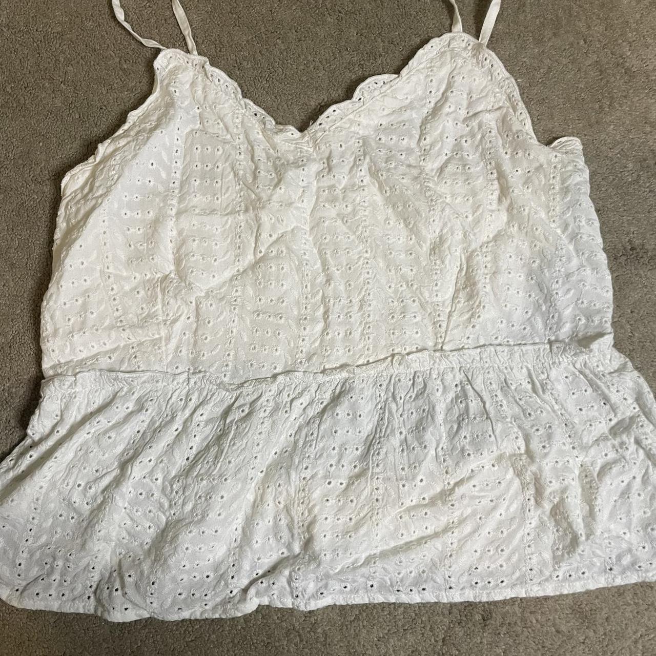 white baby doll tank top tag has been cut off (tj... Depop