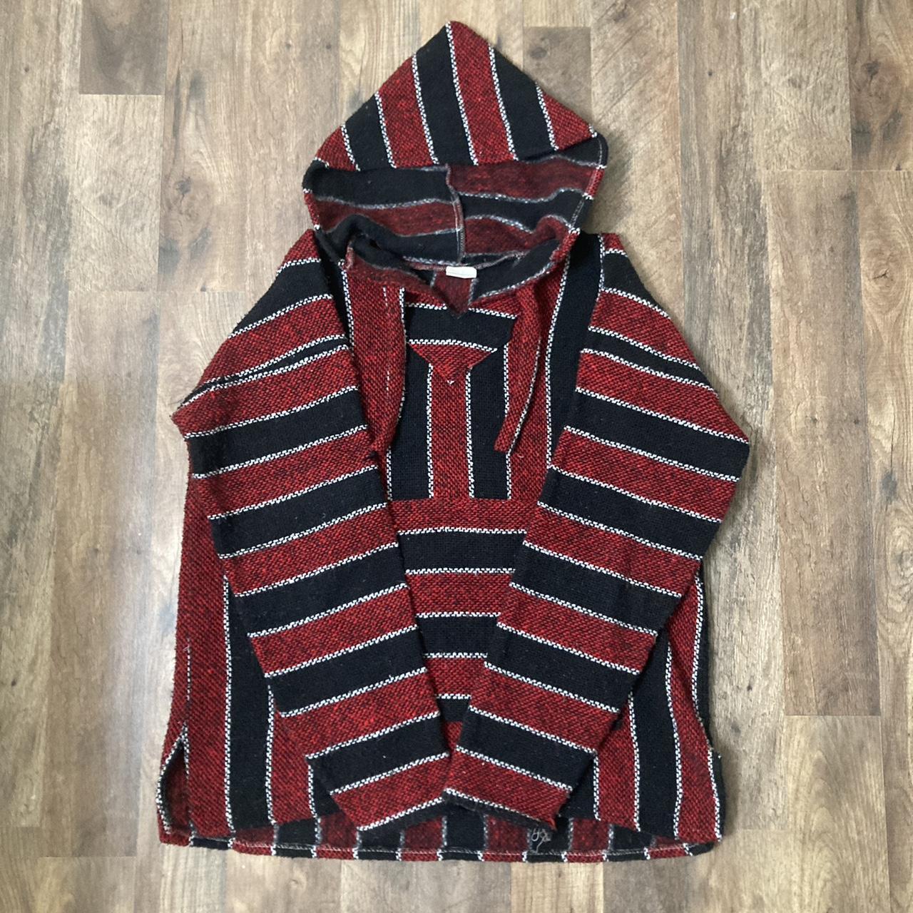 Mexican Baja Hoodie Red and Black #BajaHoodie... - Depop