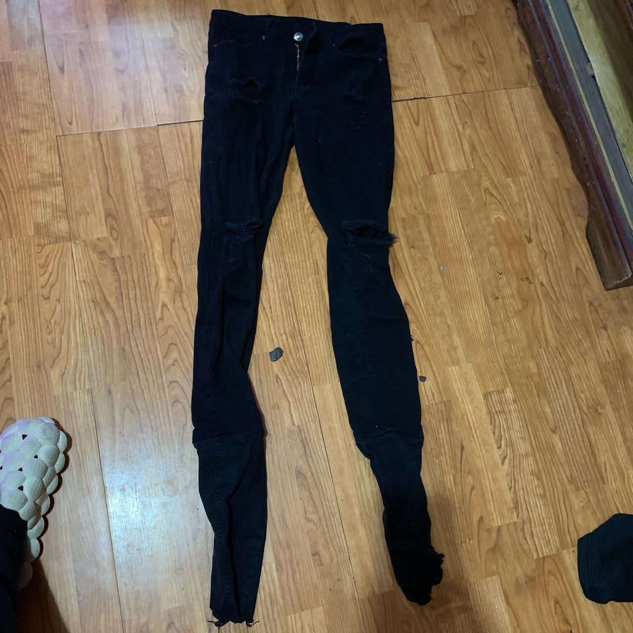Black stack pants size 32/32 - Depop