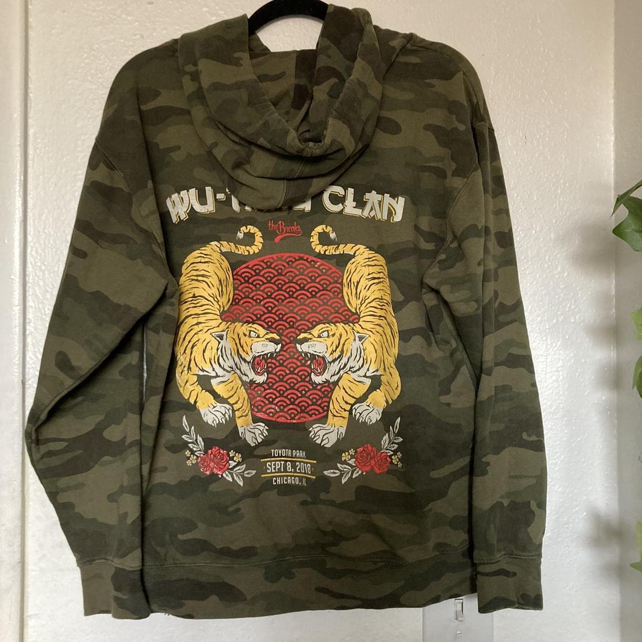 Tang Clan Wu Tang Camo Hoodie Patterned Windbreaker Dark Green/Wu