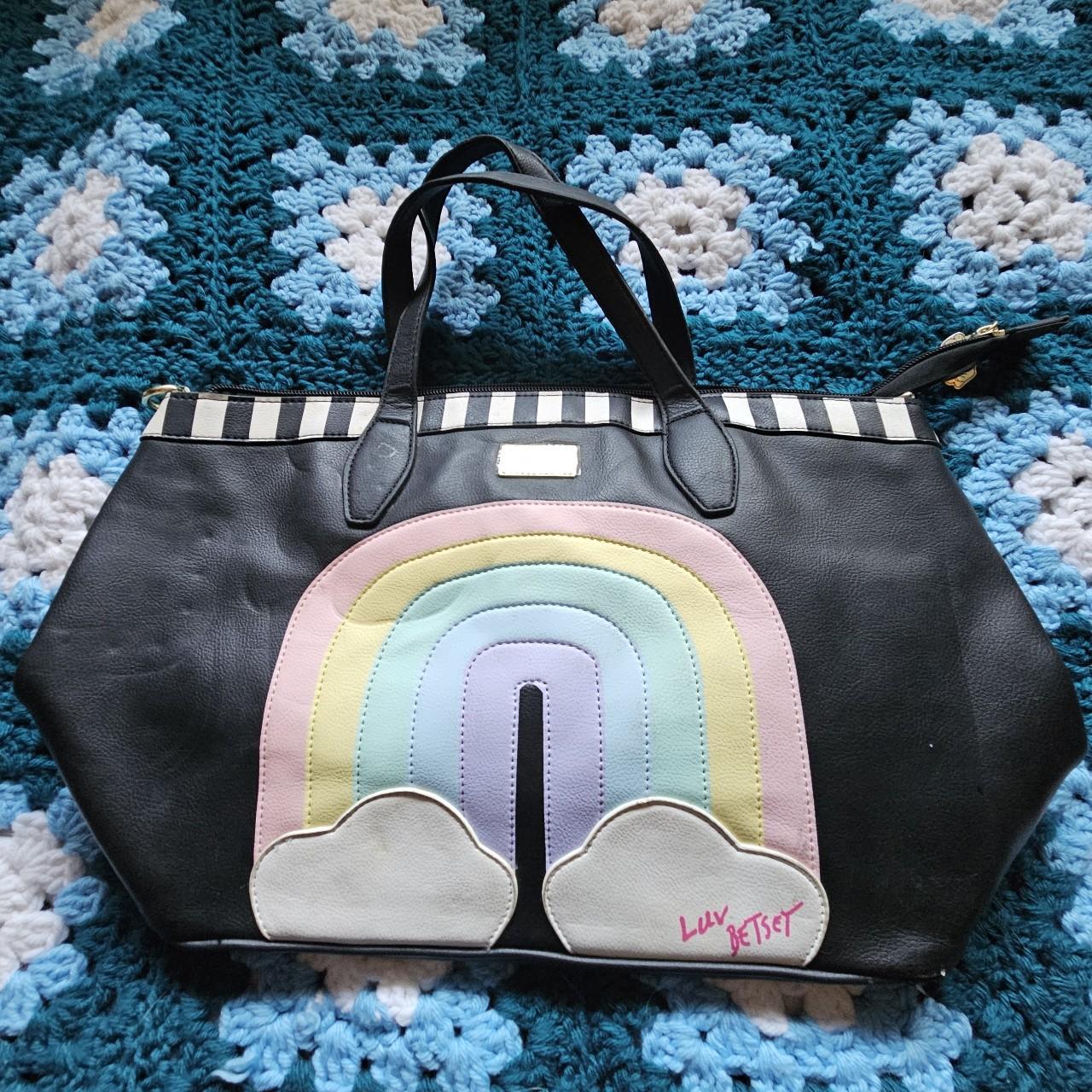 BETSEY JOHNSON rainbow design on front of bag