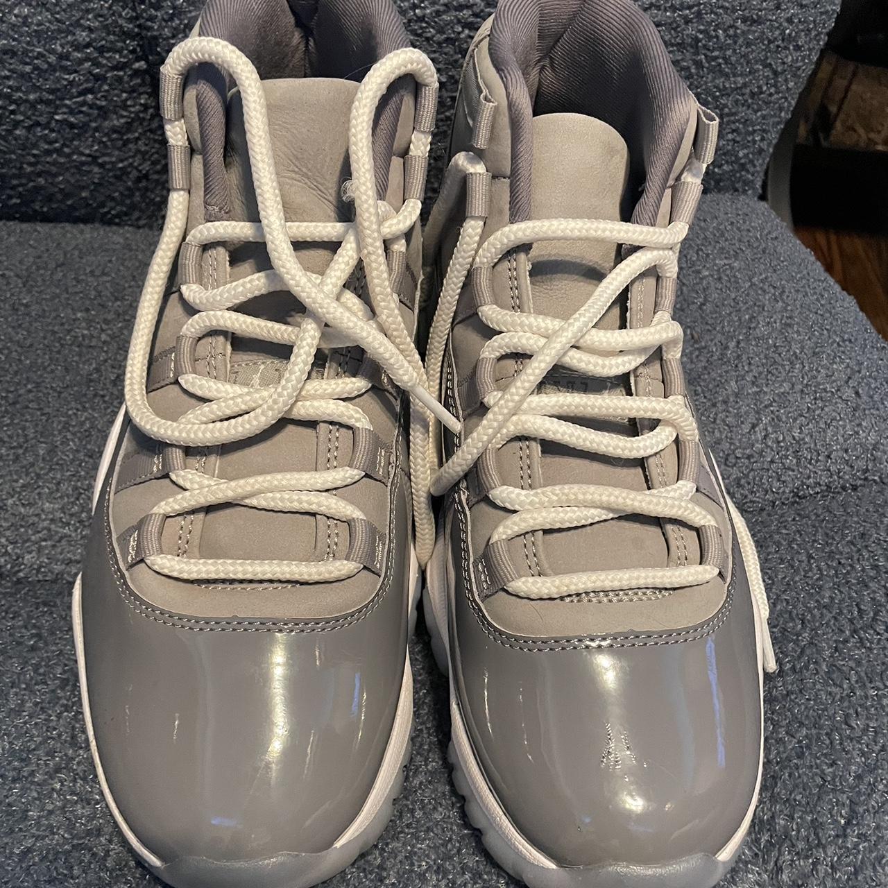 grey and white jordan 11