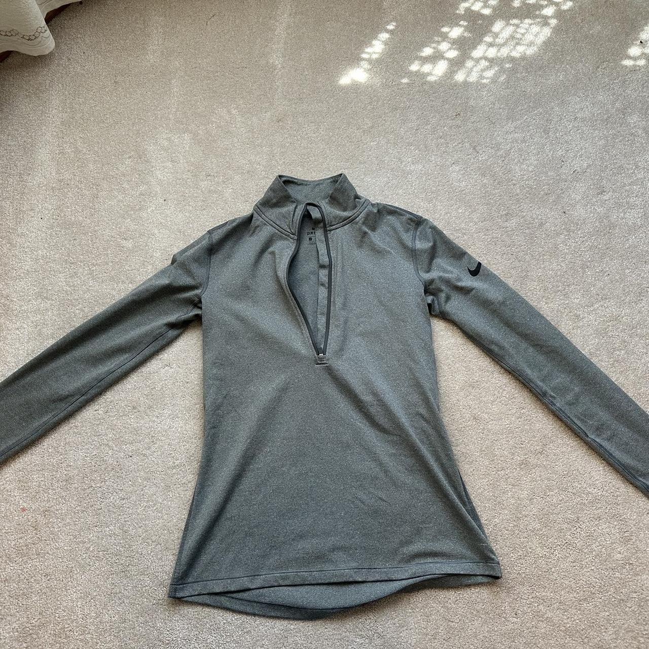 womens grey nike half zip long sleeve