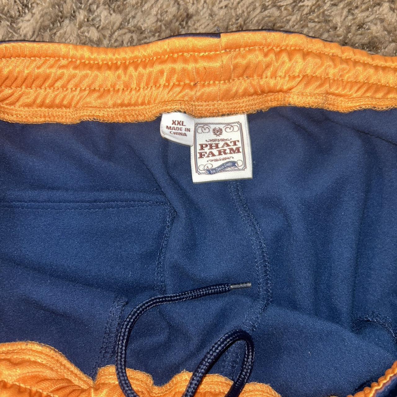 Vintage 90's Phat Farm sweats Navy blue and orange... | Depop