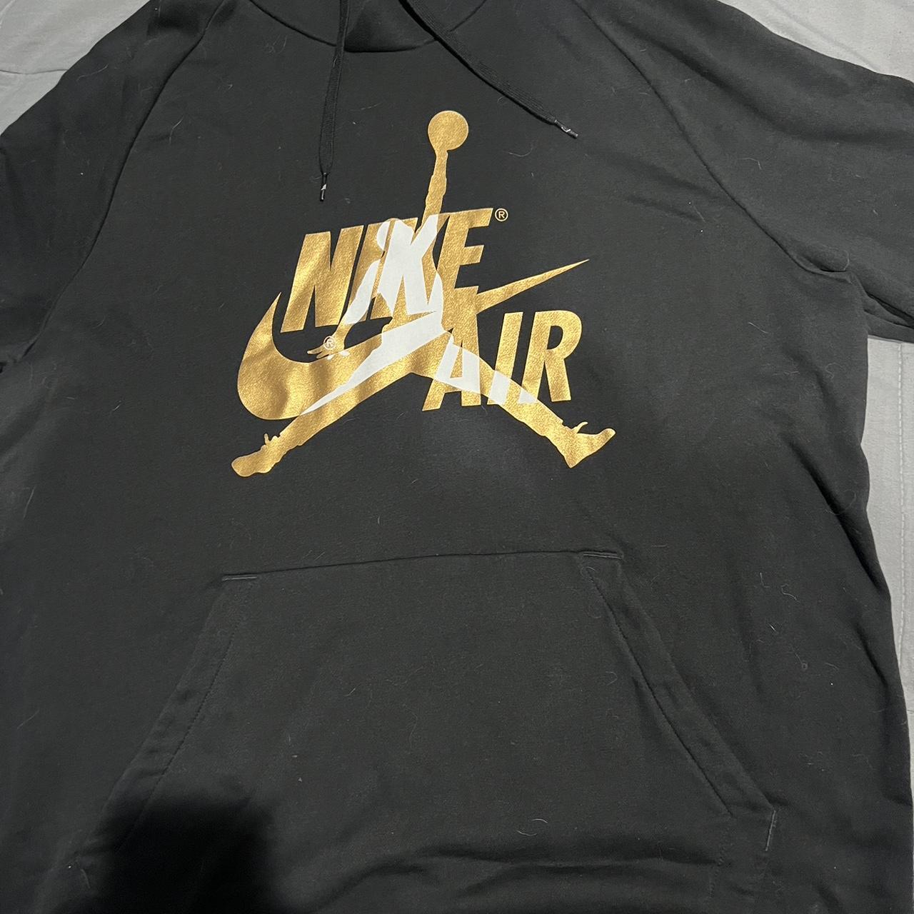 Nike air hoodie black and gold on sale